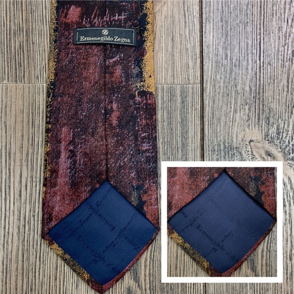 Ermenegildo Zegna Floral Graphic 100% Silk Tie - Picture 8 of 8